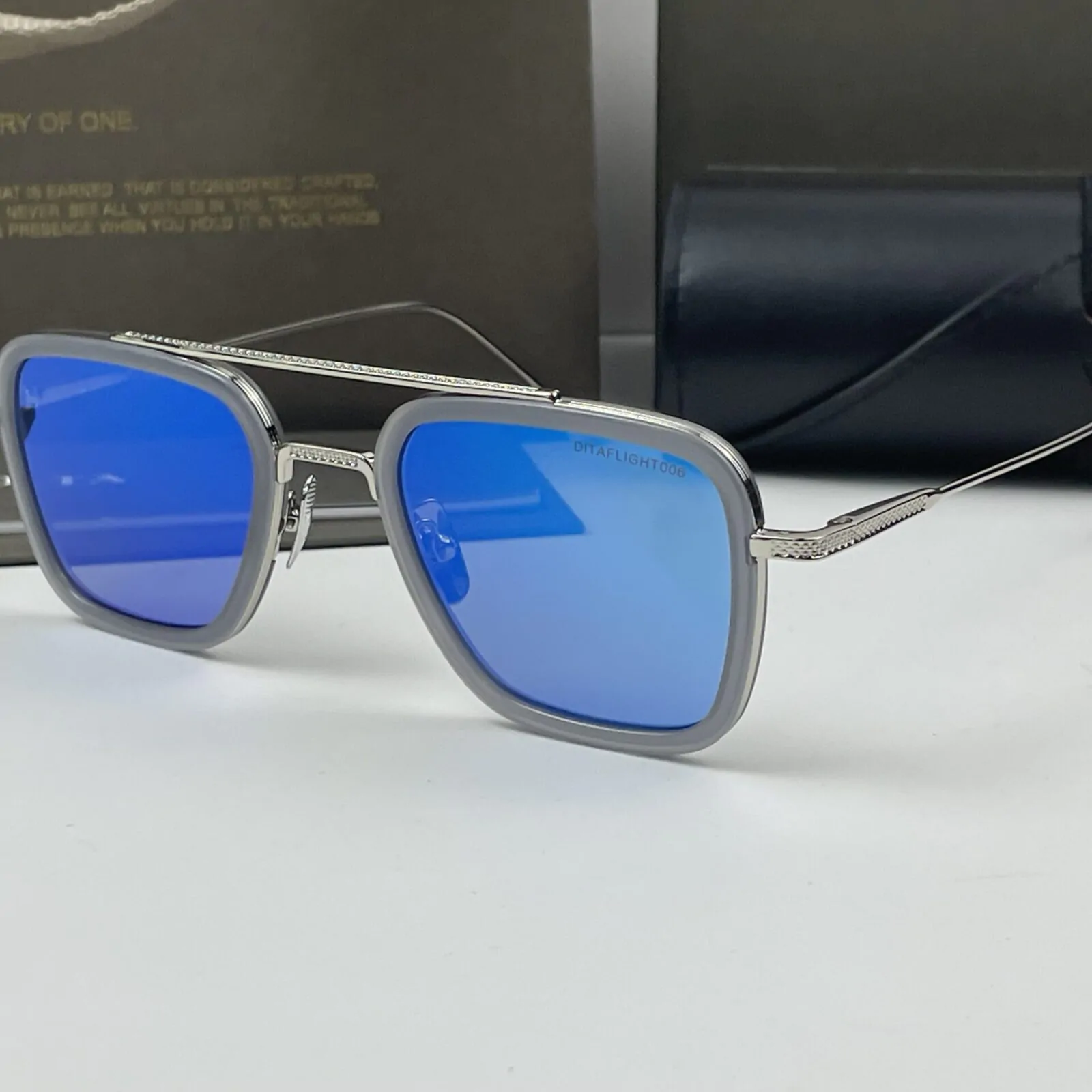 Dita Flight 006 Zonnebril Zilver Blauw