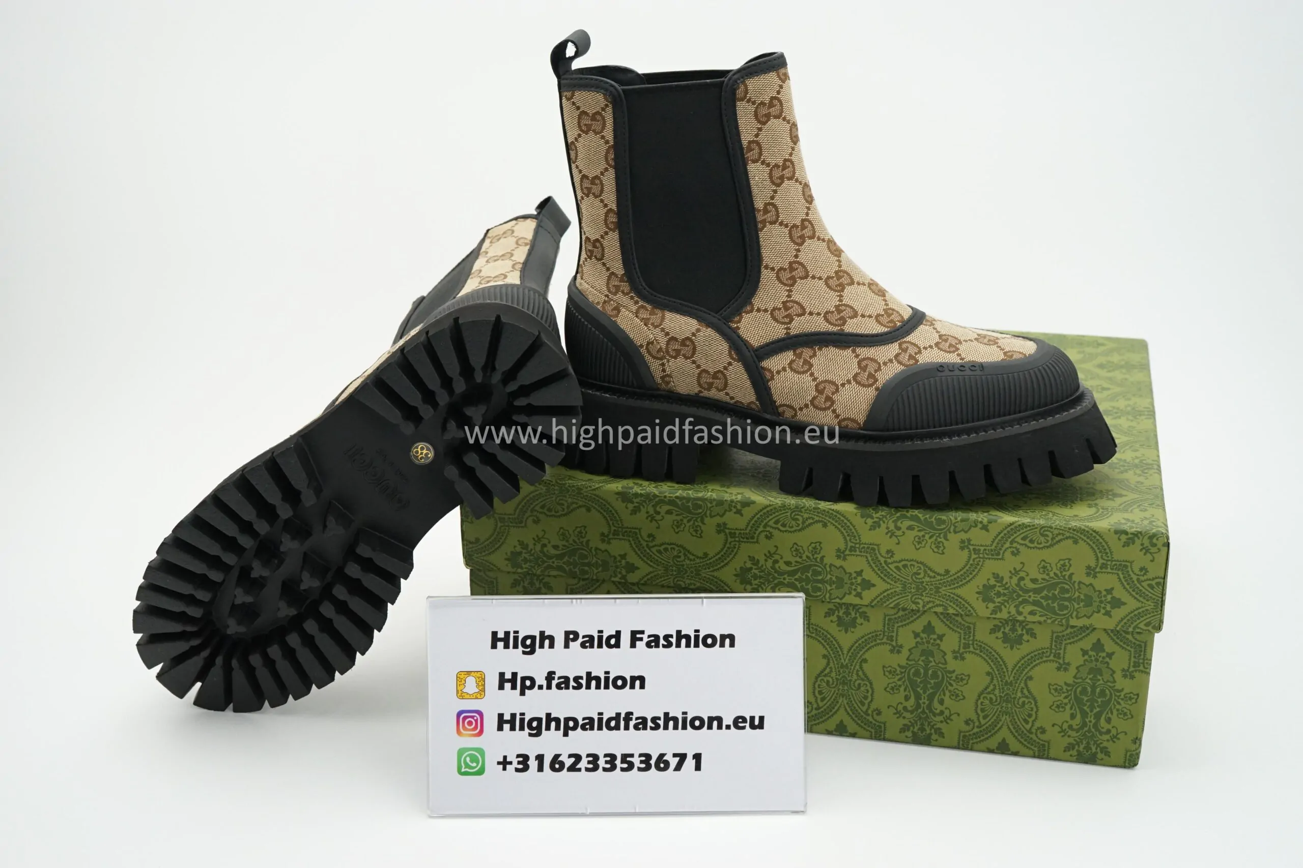 Gucci GG Canvas Ankle Boot Brown - Afbeelding 4