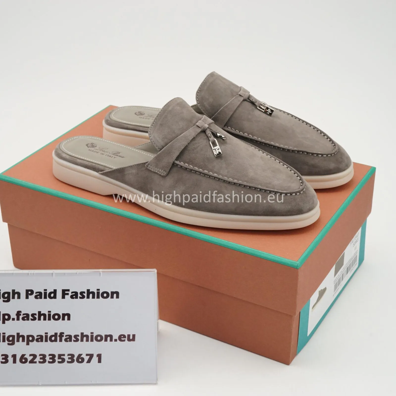 Loro Piana Baboucha Charm Walk Grey