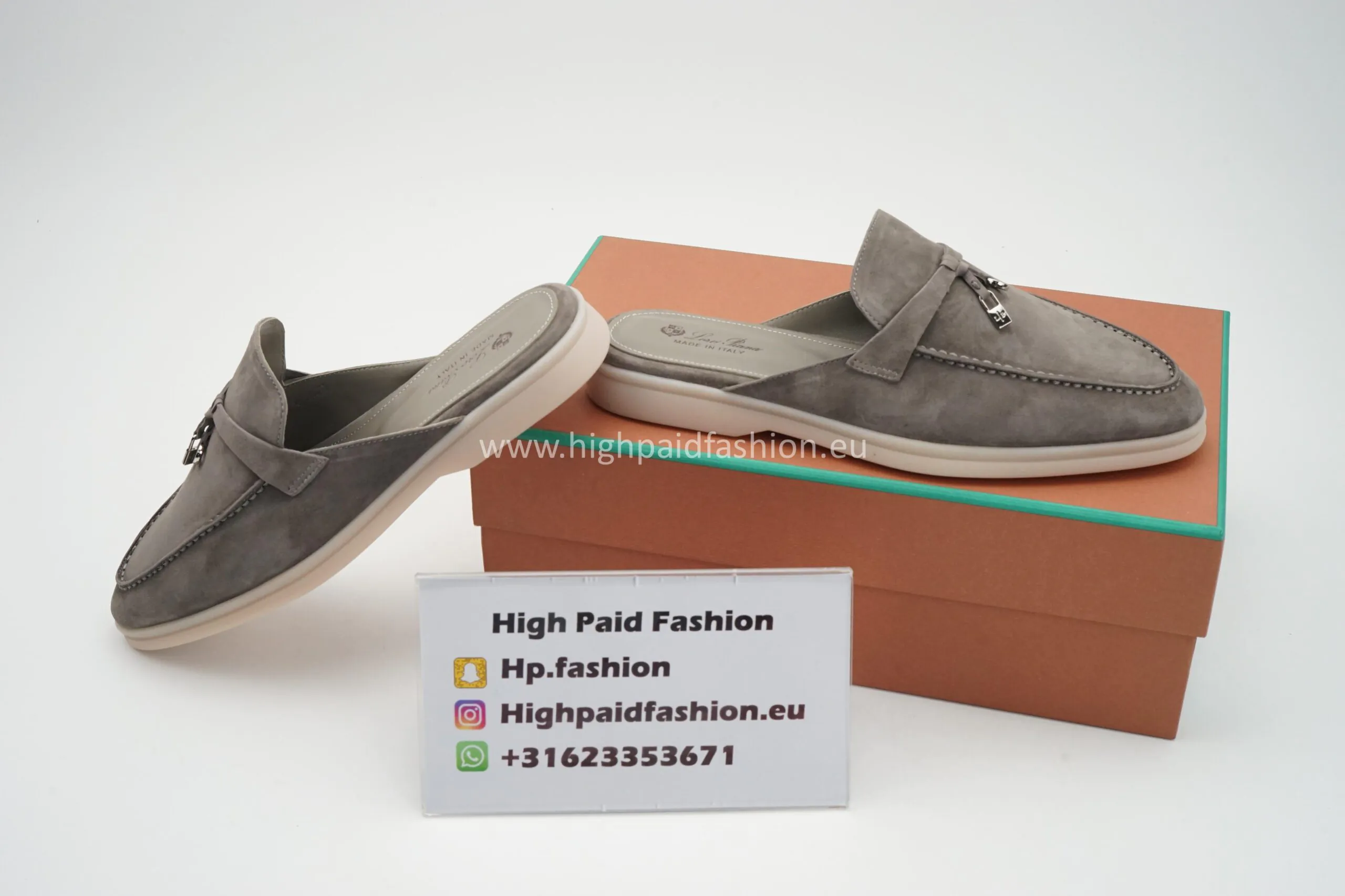 Loro Piana Baboucha Charm Walk Grey - Afbeelding 3