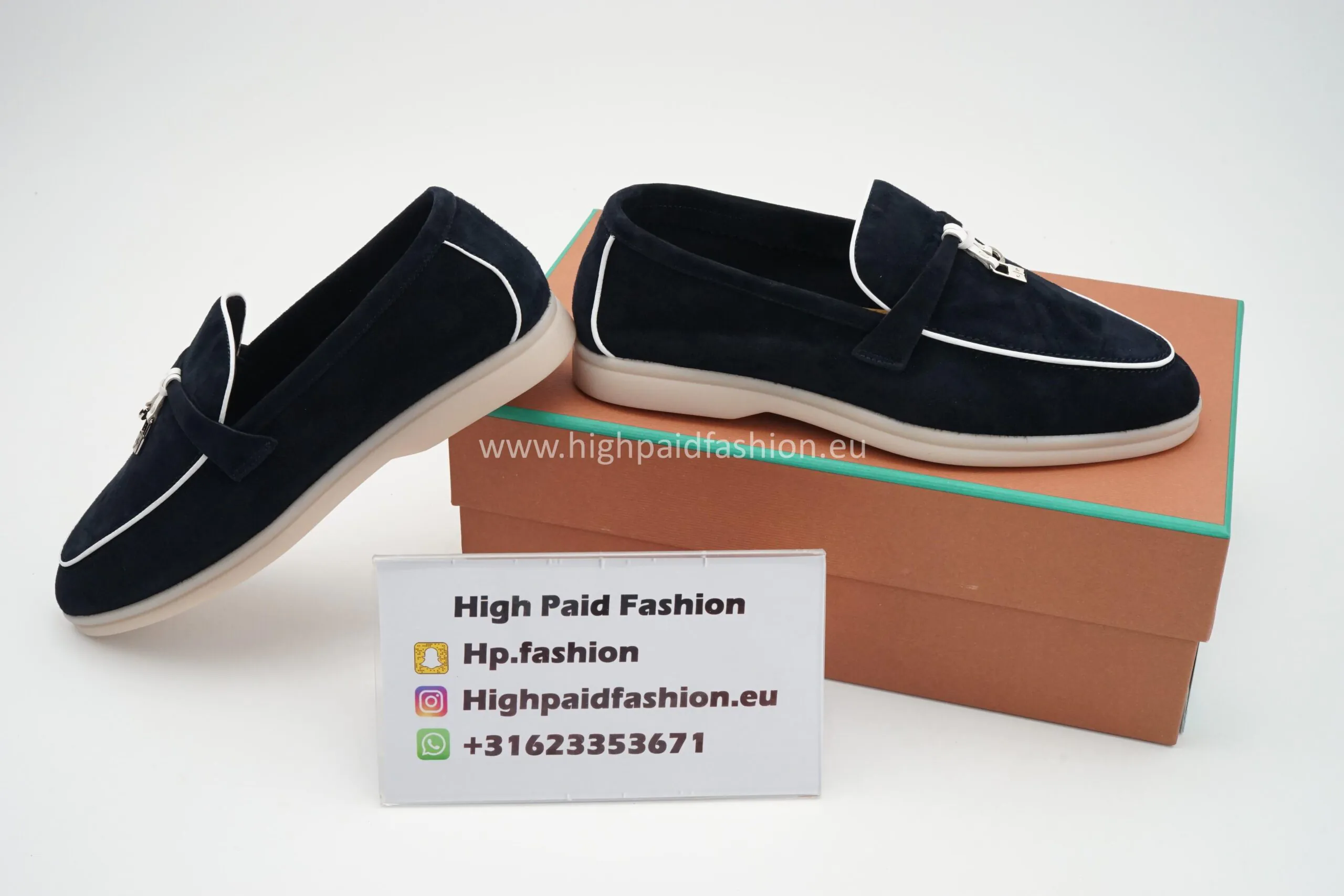 Loro Piana Babouche Charm Walk Loafers Black - Image 3