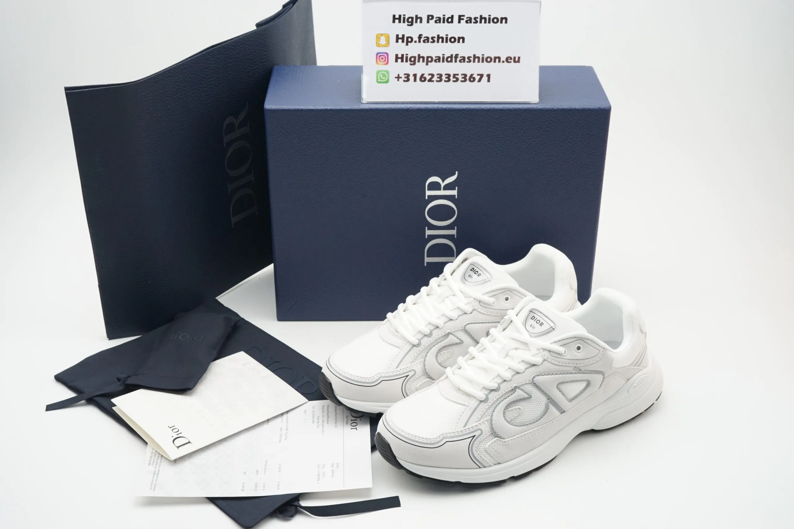 Dior B30 White Cow Velvet - Afbeelding 2