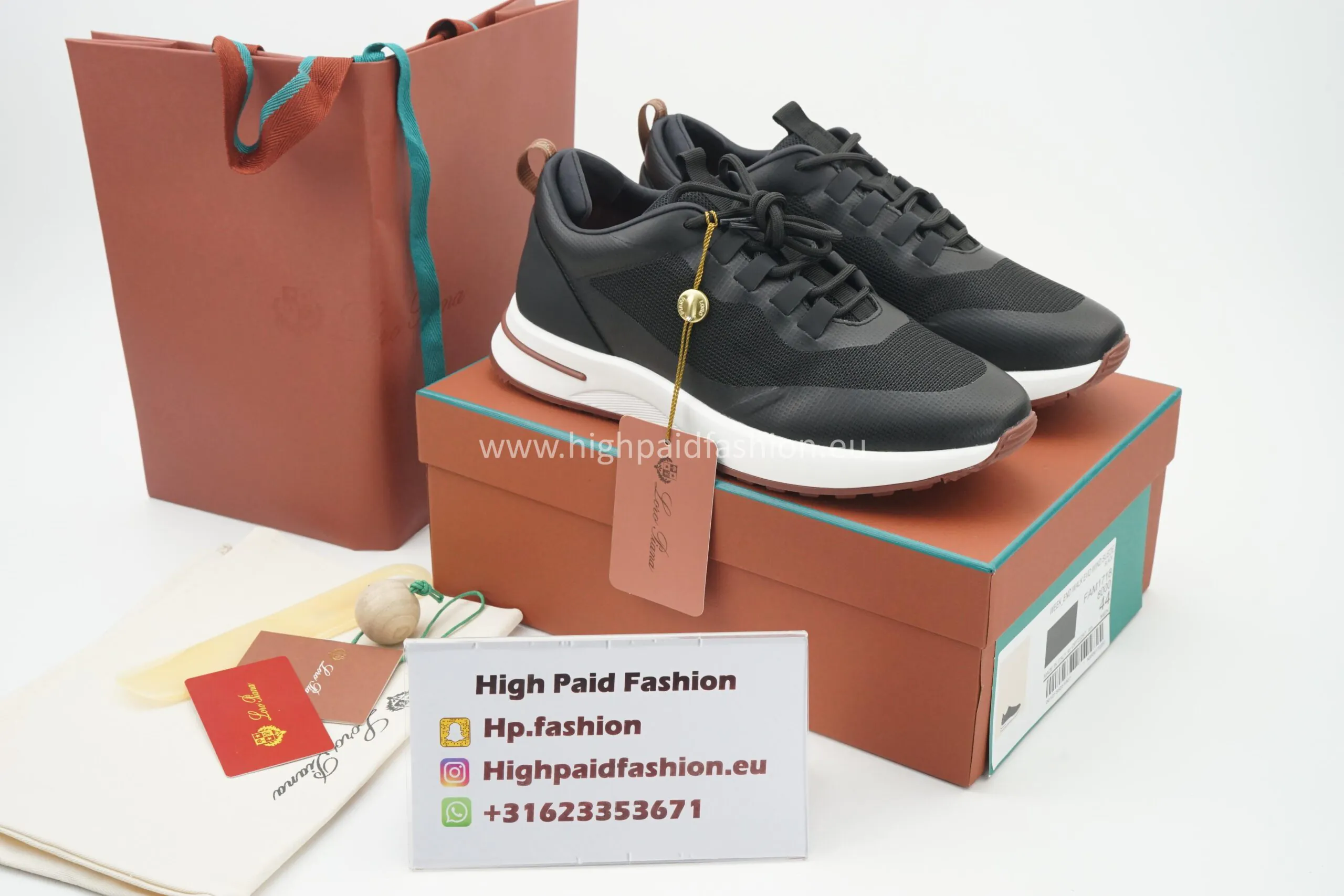 Loro Piana Week End Walk Sneakers Technical Mesh Black - Afbeelding 2